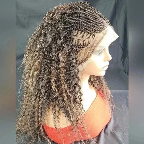 Braided wigs  100% handmade, short afro wig, stunning , colored wig, box… - Picture 14 of 17